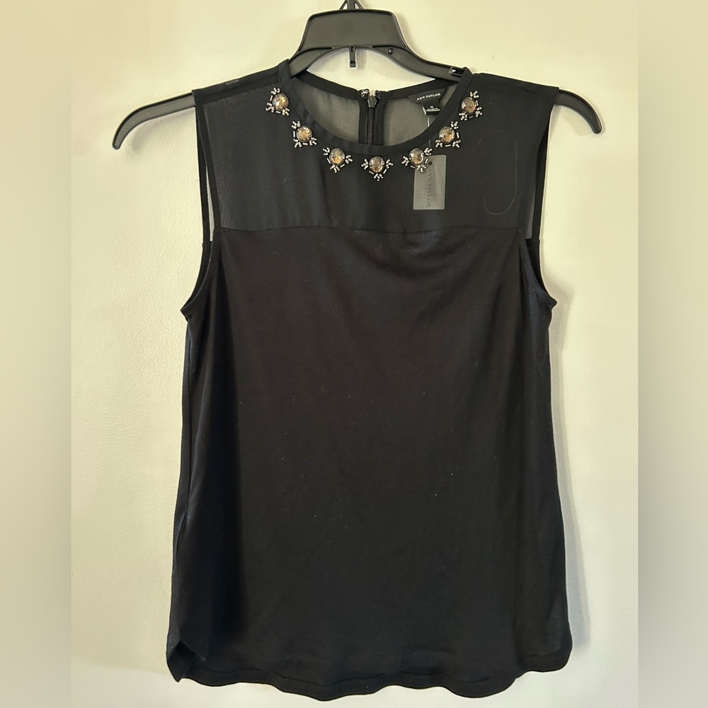 Ann Taylor Black Sleeveless Top